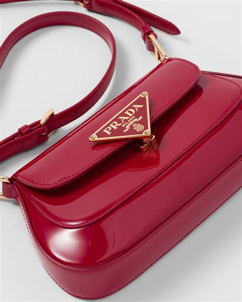 prada cherry red bag|red patent leather prada bag.